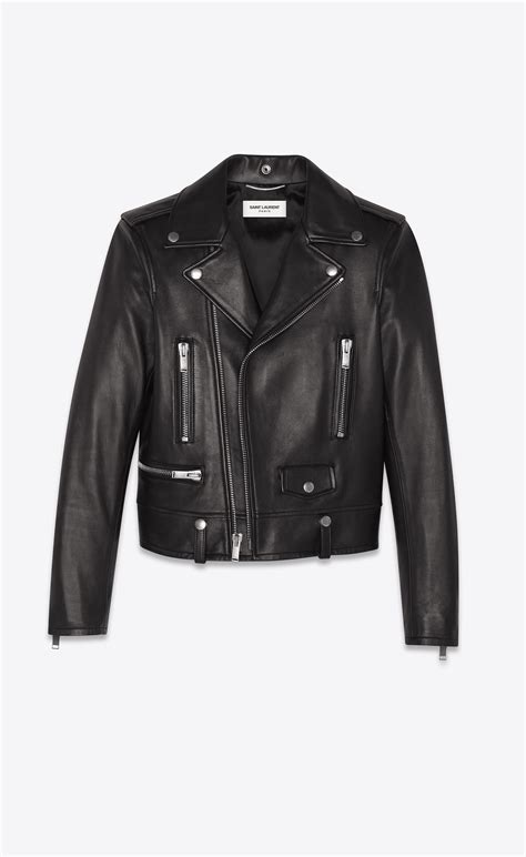 saint laurent biker jacket replica|lambskin leather motorcycle jacket.